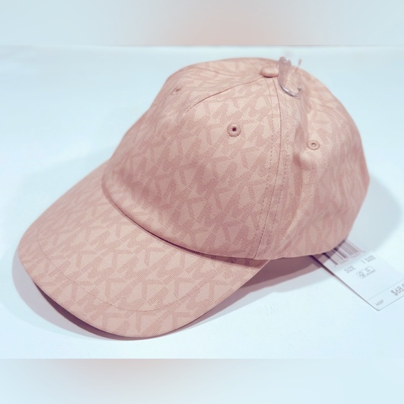 Michael Kors Women All Over Logo Stretch Cotton Pink Cap - One Size - Picture 6 of 9